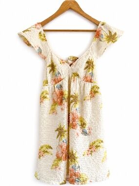 NWT American Eagle Textured Floral Open-Back Mini‎ Dress XS